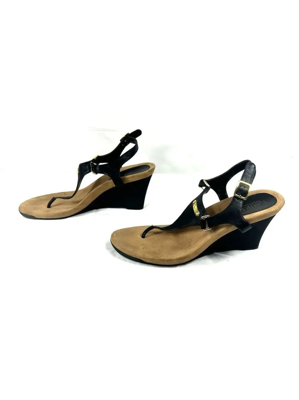 Ralph Lauren RLL Nikki Platform Wedge Sandal Size 9B black